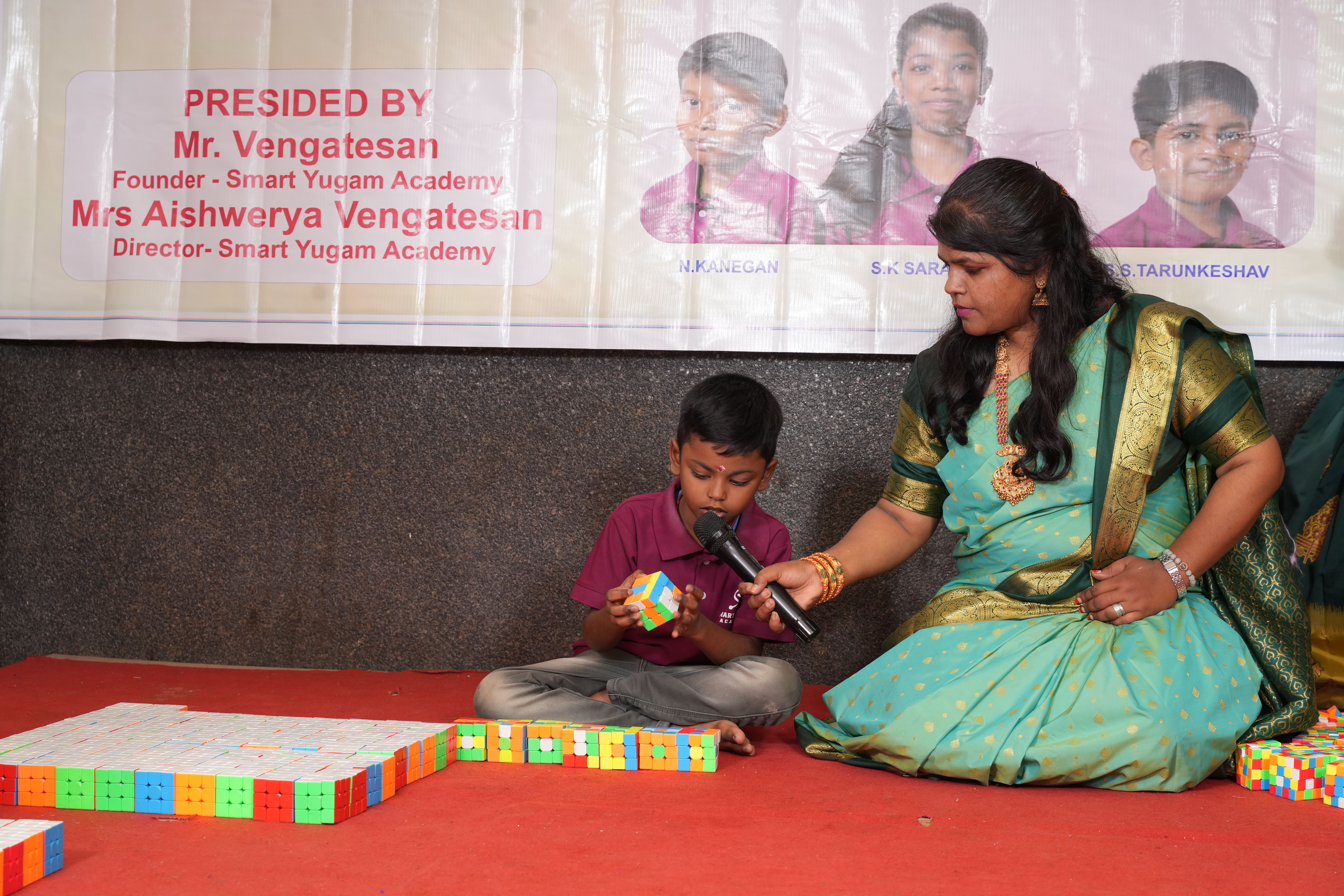 World Youngest Kid to create 195 Country Flags in 195- 3*3 Rubik's Cube in least time.