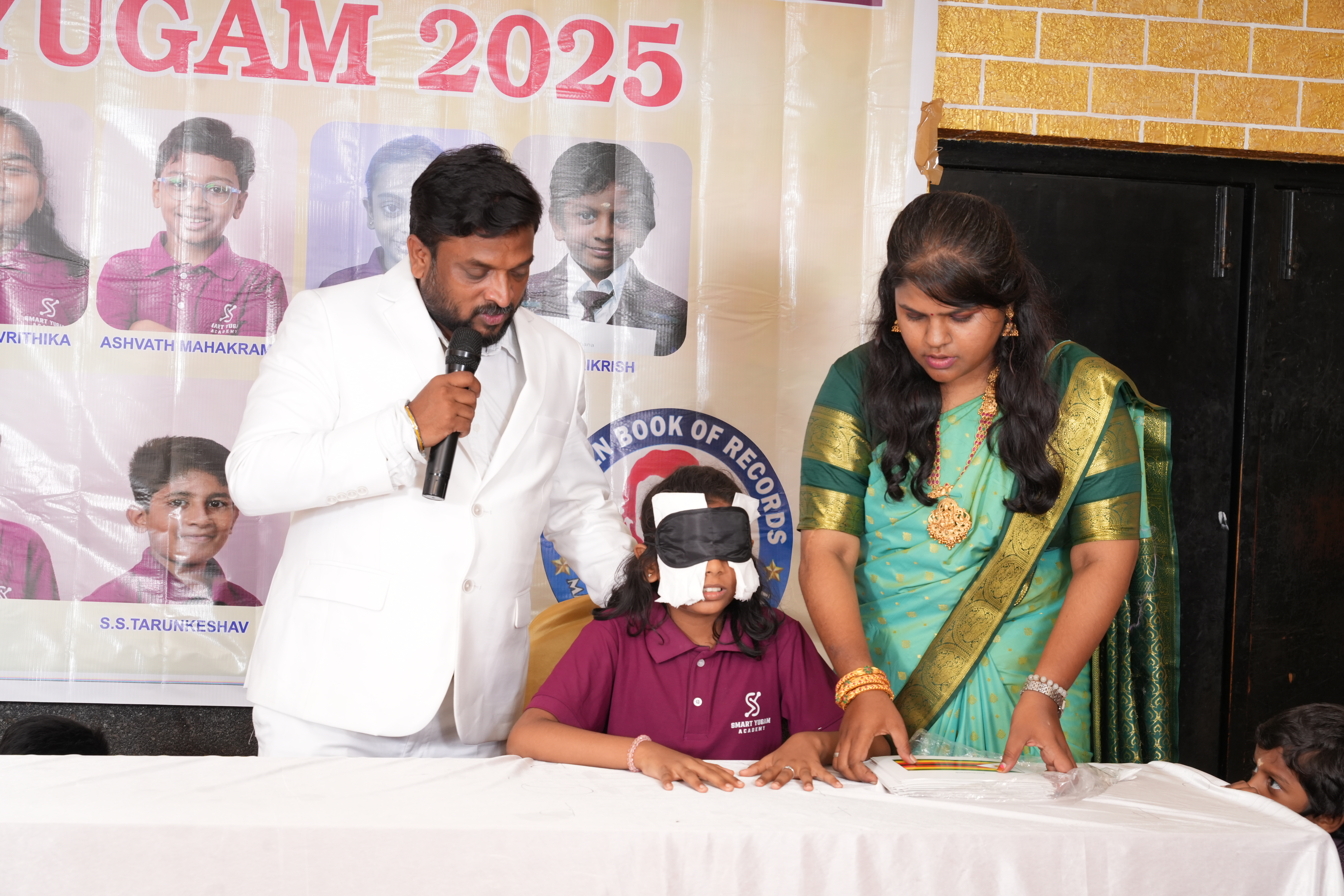 World Record by identifying 195 Country Flags blindfolded using MID BRAIN ACTIVATION technique in least time.